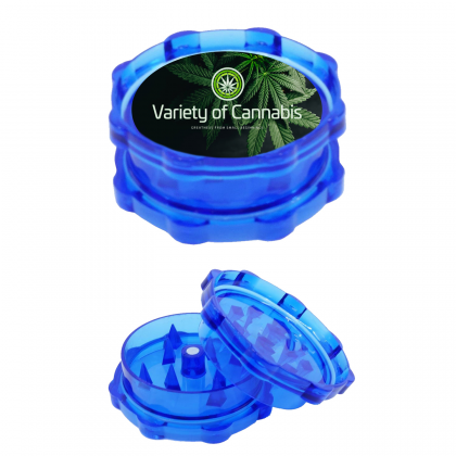 Custom Decal 50MM Translucent Cannabis Grinder - Blue