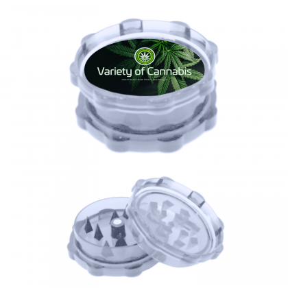 Custom Decal 50MM Translucent Cannabis Grinder - Clear