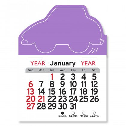 Peel-N-Stick® Calendar - Car - Lavendar