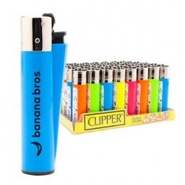 Logo Branded Clipper Lighters - Assorted Neon Colors