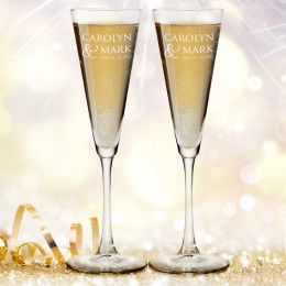 Couples Personalized Trumpet Champagne Flutes - Set of 2