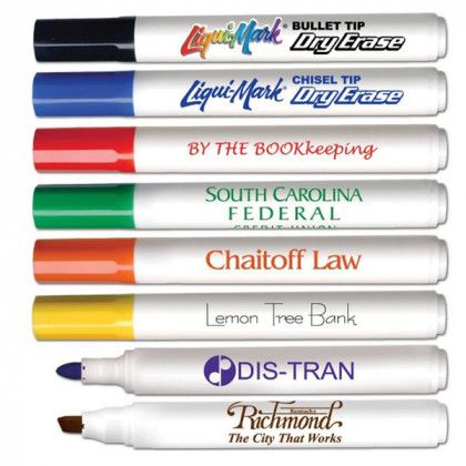 Promotional Chisel Tip Dry Erase Markers - Full Color Decal Print - USA  Made $0.95