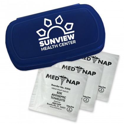 Custom Logo Compact Antiseptic Kit- Navy blue