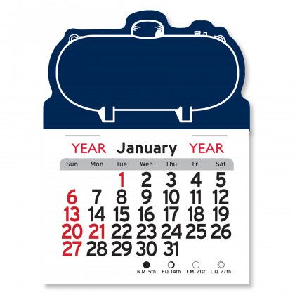 Peel-N-Stick® Calendar - Propane Tank - Navy blue
