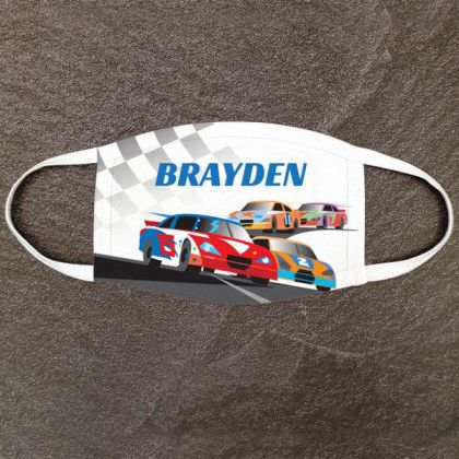 Personalized Race Cars Kids Face Mask