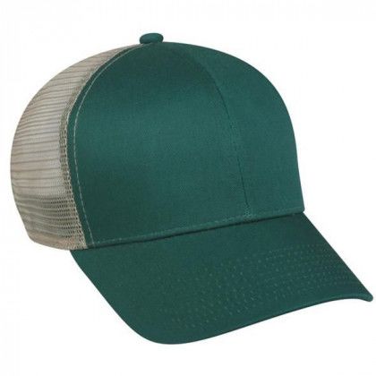 Structured Mesh Back Cap with Snap Closure Promo Dark Green/Khaki