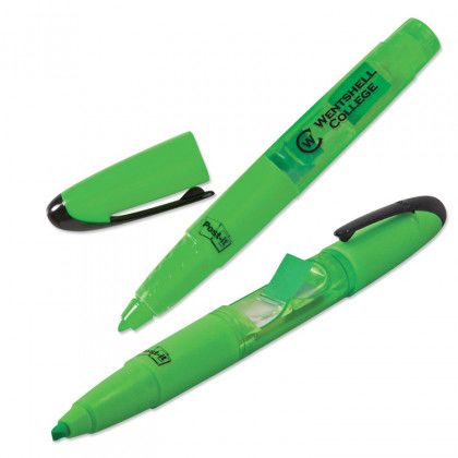 Full Color Logo Post-It Flag and Highlighter - Green