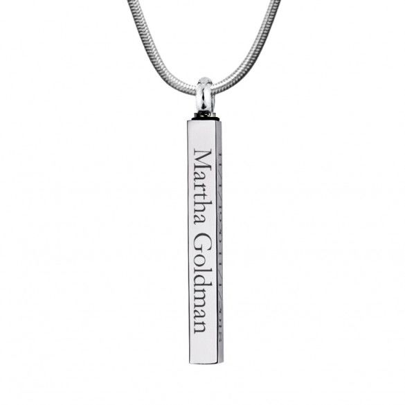 Personalized Bar Memorial Urn Necklace