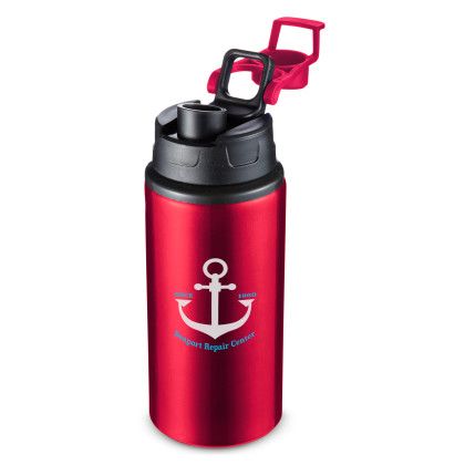 Helio Aluminum Bottle 16.9 oz with Logo Red