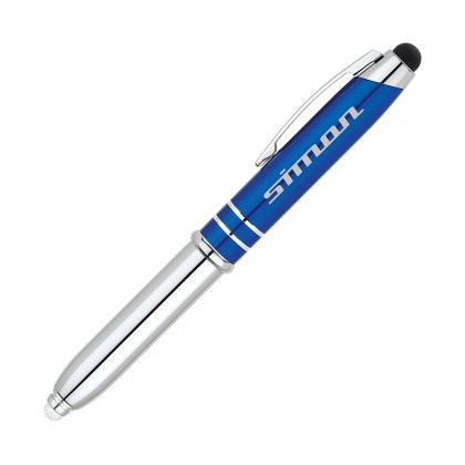 Logo Engraved Legacy Ballpoint Pen Stylus LED Light - Blue