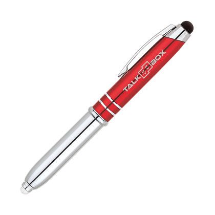 Logo Engraved Legacy Ballpoint Pen Stylus LED Light - Red