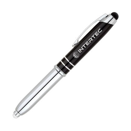 Logo Engraved Legacy Ballpoint Pen Stylus LED Light - Black
