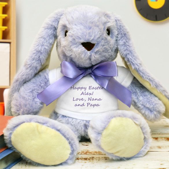 Plush Lilac Bunny with Personalized Message T-Shirt