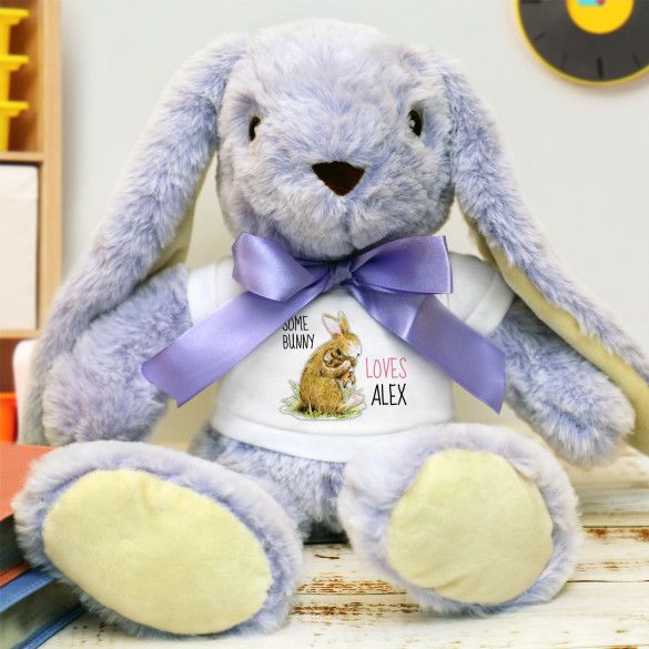 Some Bunny Loves Me Personalized Plush Lilac Bunny