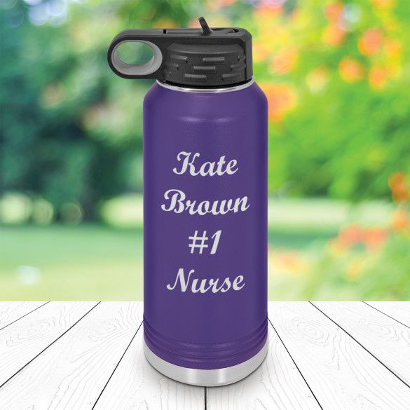 Your Own Message Purple Polar Camel Water Bottle - 20oz