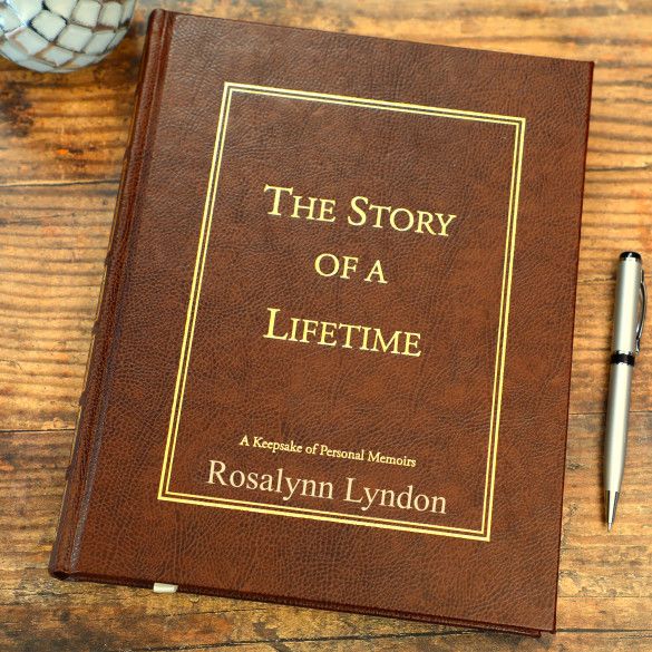 The Story Of A Lifetime Brown Spanish Leather Personalized Book of Memoirs