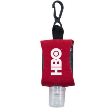 Custom .5 oz Hand Sanitizer Gel in Neoprene Case Red