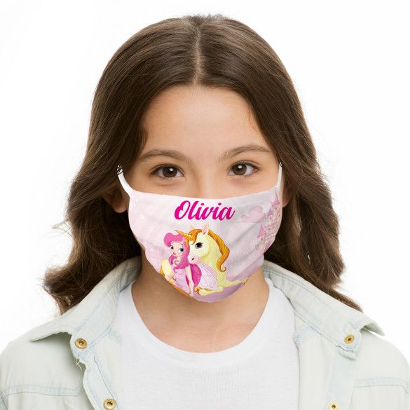 Princess Personalized Face Cover for Kids | Custom Face Masks for Kids | Custom Kids Apparel