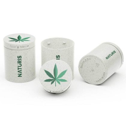 Logo Hemp Plastic Child Resistant Cannabis Jar - White