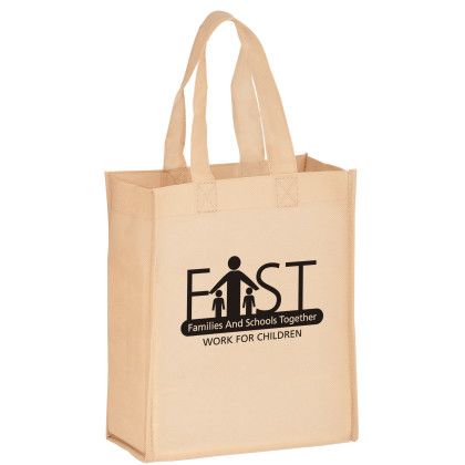 Tan Custom Recession Buster 8 x 10 x 5 Non-Woven Tote Bag