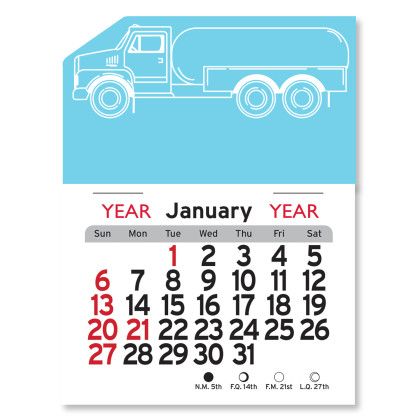 Peel-N-Stick® Calendar - Propane Truck - Sky Blue