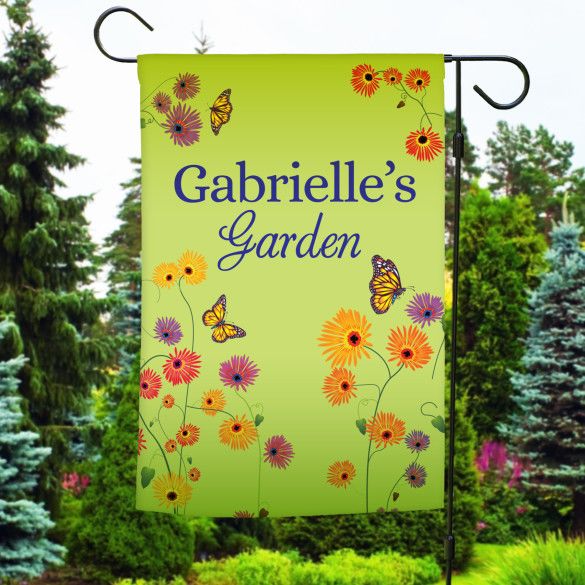 Butterfly Garden Customized Garden Flag | Personalized Garden Flag for Her | Personalized Garden Flag for Grandma