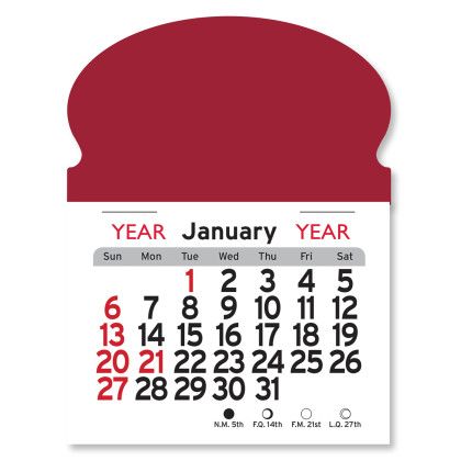 Peel-N-Stick® Calendar - Oval - Crimson