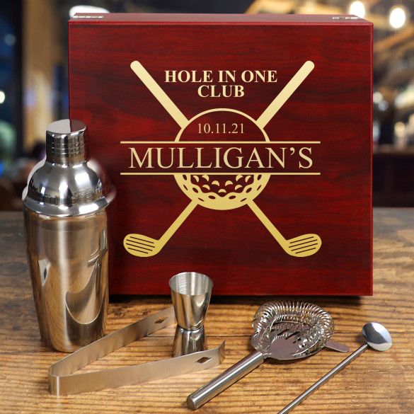 Hole In One Club Personalized Martini Gift Set
