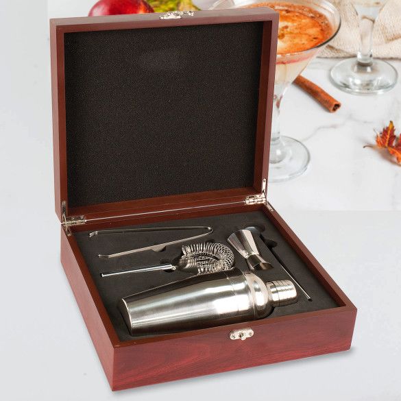 Engraved Martini Gift Set With Initial