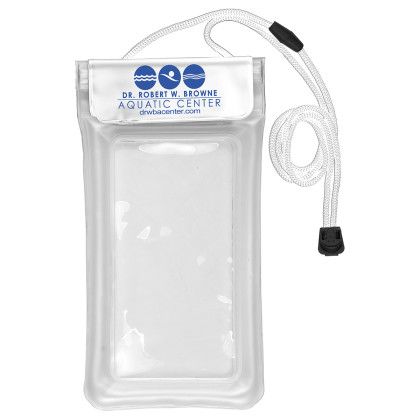 Imprinted Yuba Clear Touch Floating Phone Pouch - White