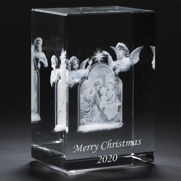 Personalized Gift for Christmas | Laser Etched Crystal Keepsake