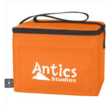 Printed 100% RPET Non-Woven Cooler Bag - Orange