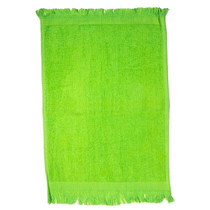 Color Cotton Velour Sport Towel With Logo - Lime green