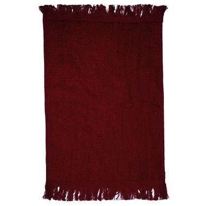 Color Cotton Velour Sport Towel With Logo - Burgundy