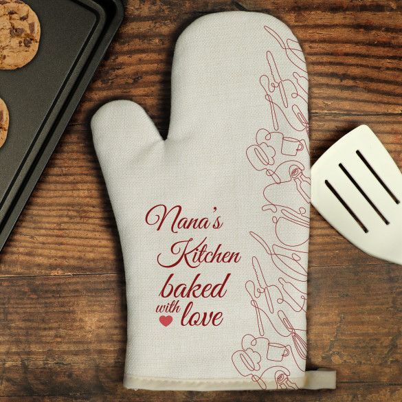 Baked with Love Personalized Oven Mitt