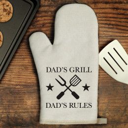 His Grill His Rules Personalized Oven Mitt