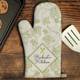 Leaf Design Personalized Oven Mitt