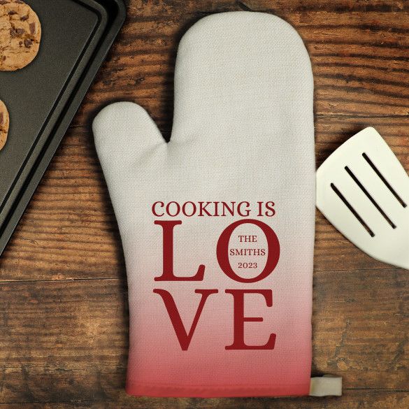 Cooking Is Love Personalized Oven Mitt