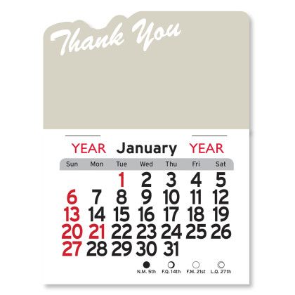 Peel-N-Stick® Calendar - Thank You - Bone