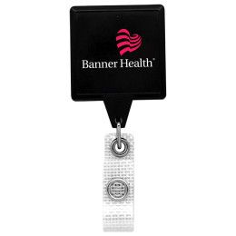Jumbo Square Badge Reel-Anti Microbial Promotional - Direct Imprint