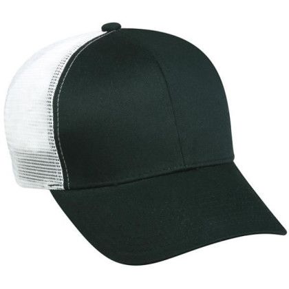 Structured Mesh Back Cap with Snap Closure Promo Black/White
