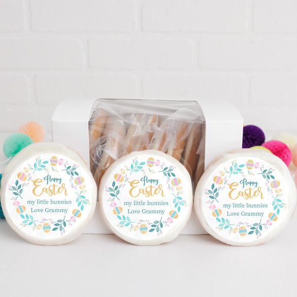 Happy Easter Personalized Sugar Cookies - Gift Box of 12