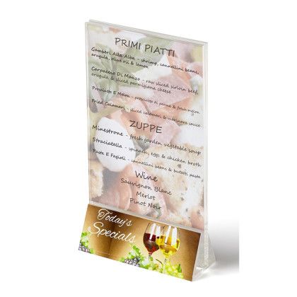 Printed Full Color Table Talker Display- Shown with menu (not included) Printed Full Color Table Talker Display- Shown with menu (not included)