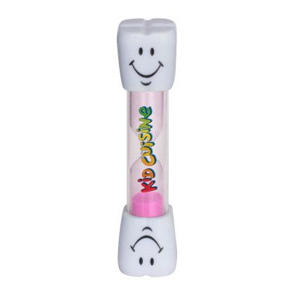 Smile Two Minute Brushing Sand Timer with Logo Pink