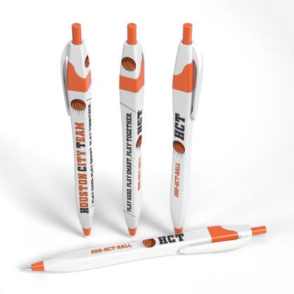 Full Color 3 Sides Squared Slimster Click Pen - Orange Full Color 3 Sides Squared Slimster Click Pen - Orange