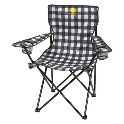 Imprinted Northwoods Folding Chair with Bag Black with White