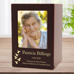 Ascending Birds Personalized Large Cherry Photo Urn