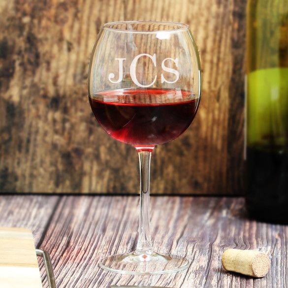 Monogram Scroll Stemless Wine Glasses