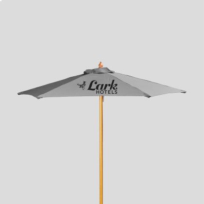 Promotional Wood Market Umbrella 7 ft. Grey