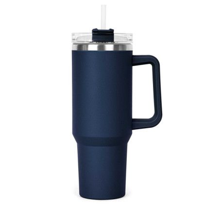 Navy Blue Custom 40 oz Hippo Mug & Straw with Twist Closure